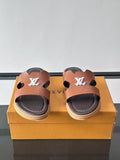 Louis Vuitton Brown Logo Slide Sandals — hero