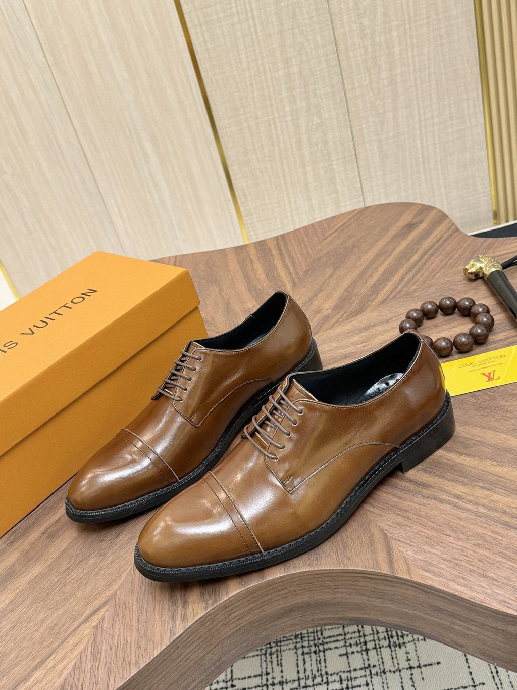 Louis Vuitton Brown Lace-Up Dress Shoes — side