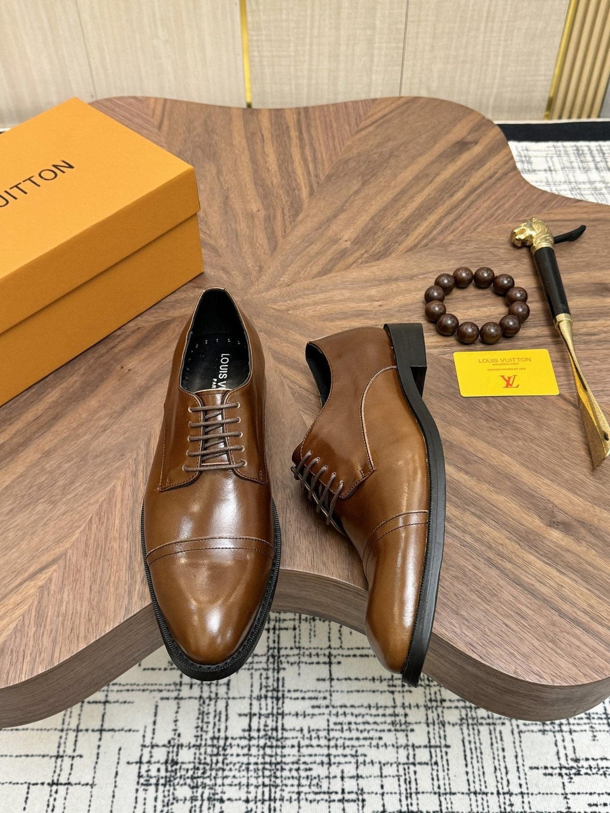 Louis Vuitton Brown Lace-Up Dress Shoes — front