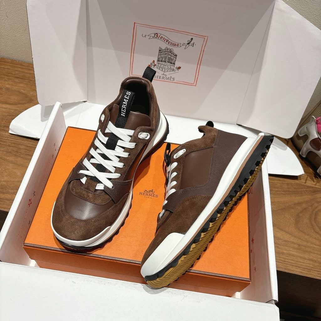 Hermes Brown Low-Top Sneakers — side
