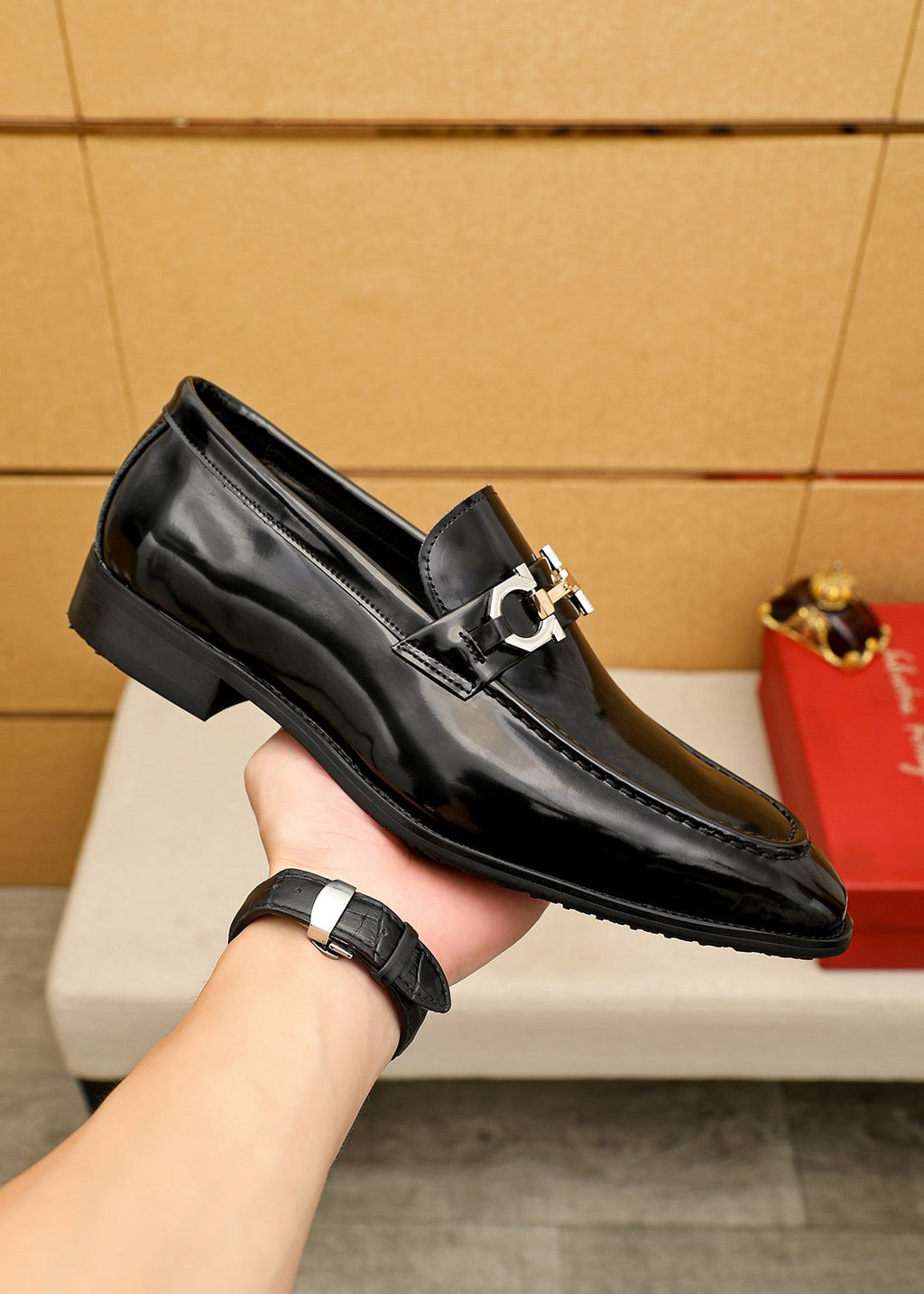 Louis Vuitton Black Bit Loafers — model