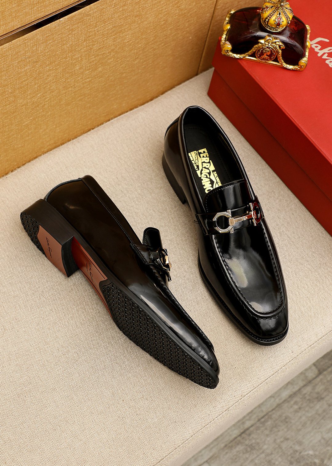 Louis Vuitton Black Bit Loafers — front