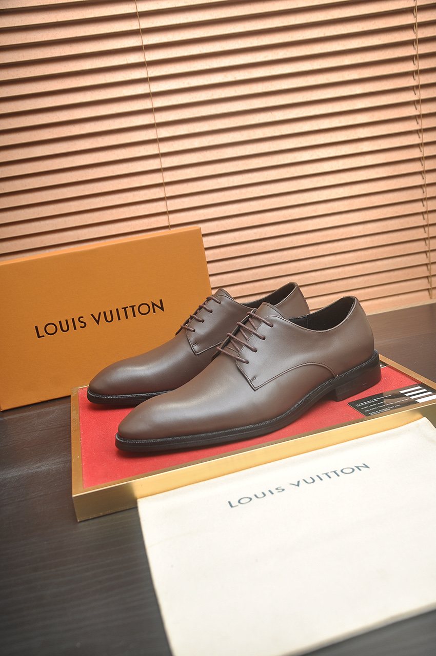 Louis Vuitton Brown Lace-Up Dress Shoes — front