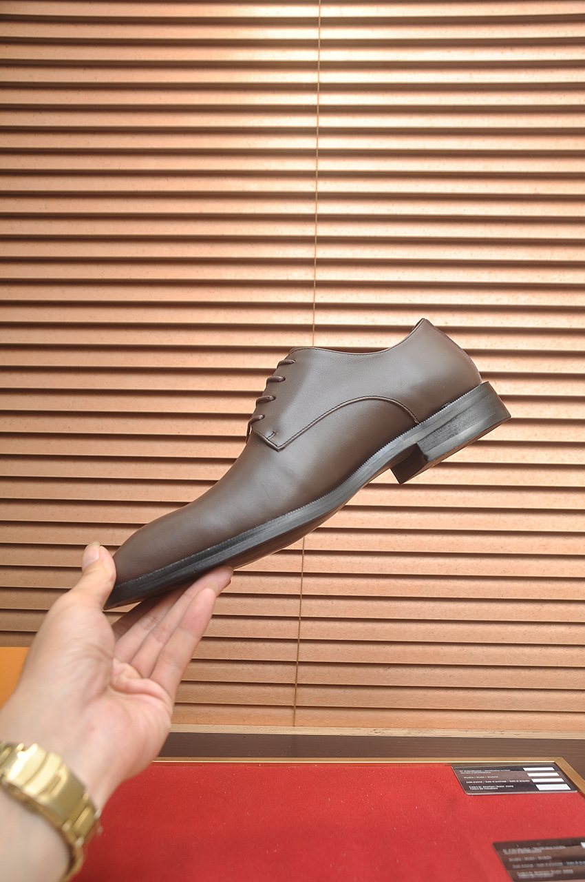 Louis Vuitton Brown Lace-Up Dress Shoes — side