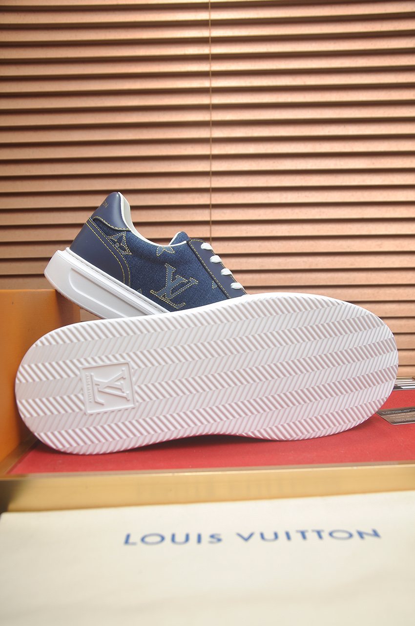 Louis Vuitton Blue Monogram Low-Top Sneakers — front