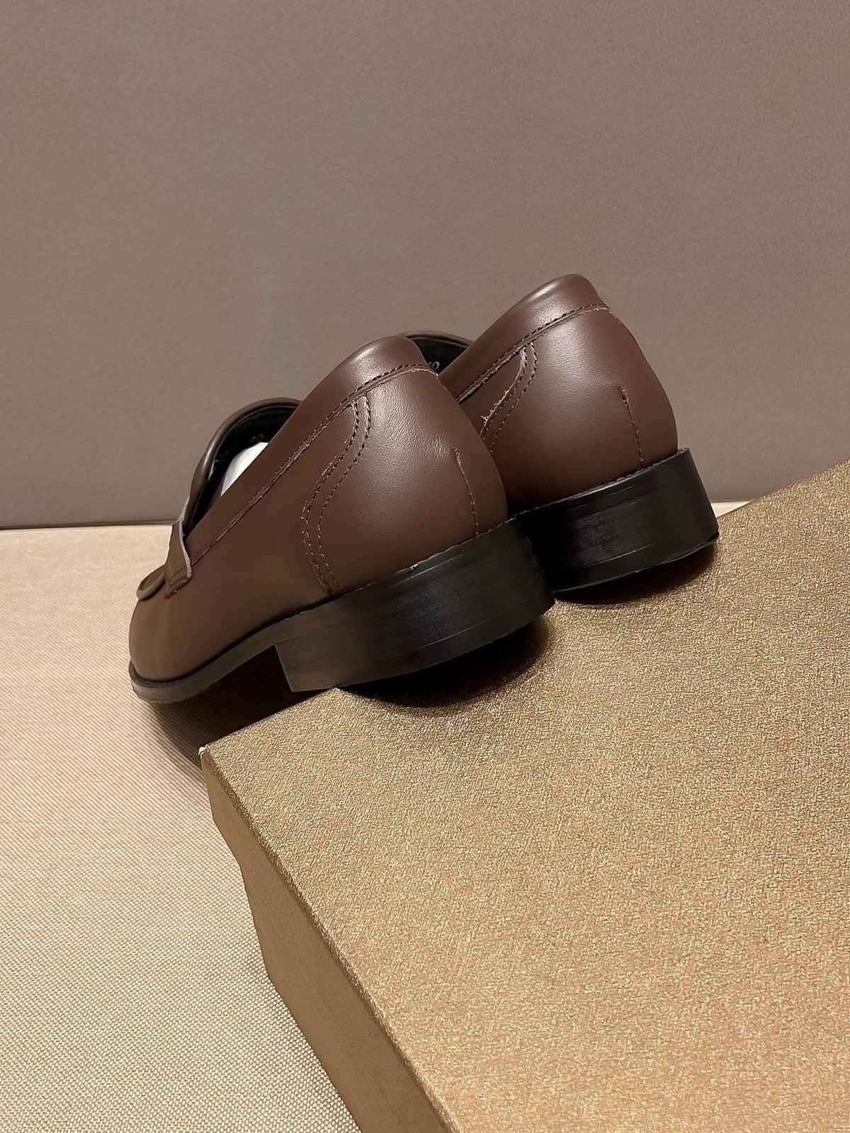 Louis Vuitton Brown Buckle Slip-On Dress Shoes — back