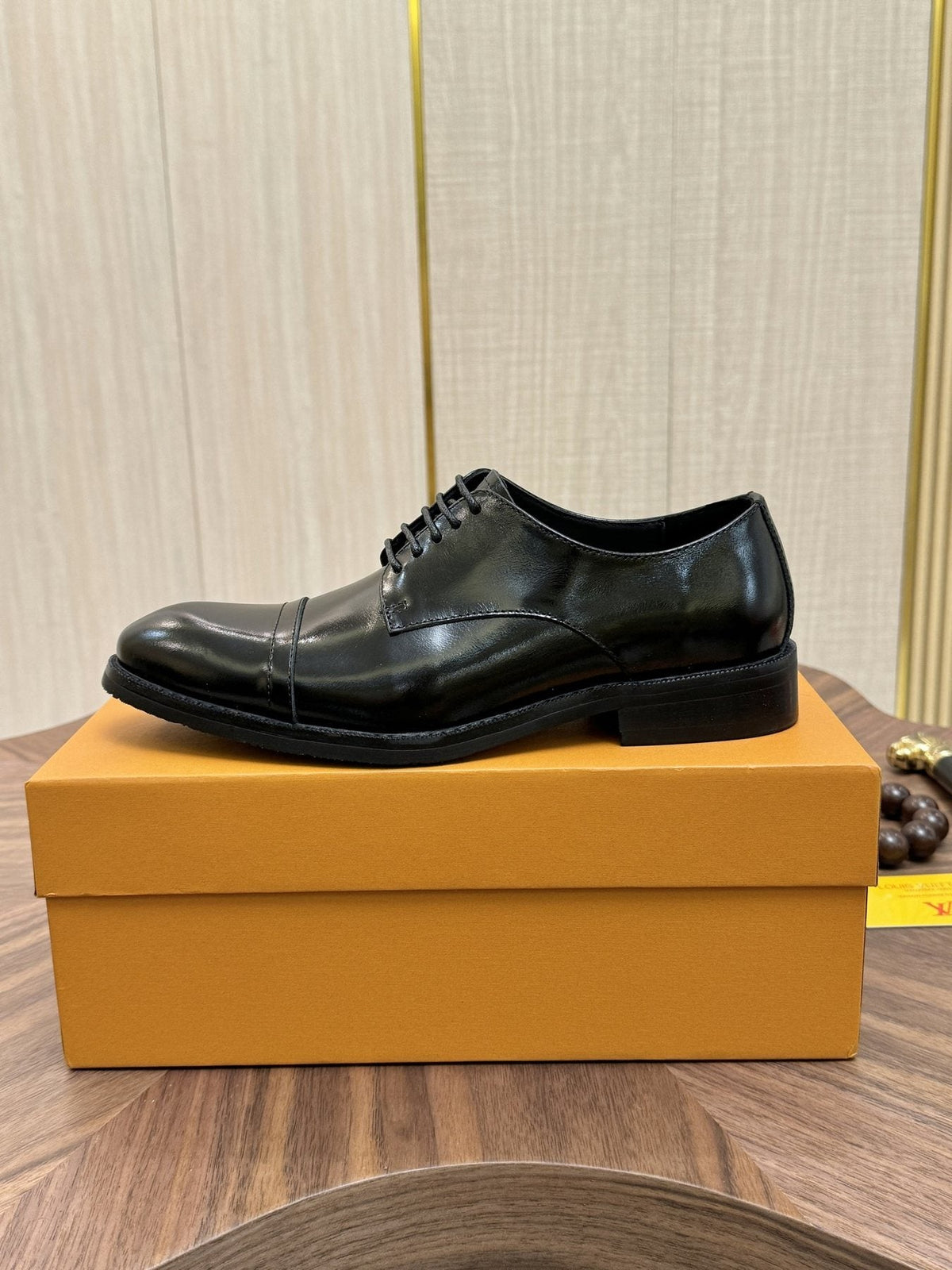Louis Vuitton Black Lace-Up Dress Shoes — side