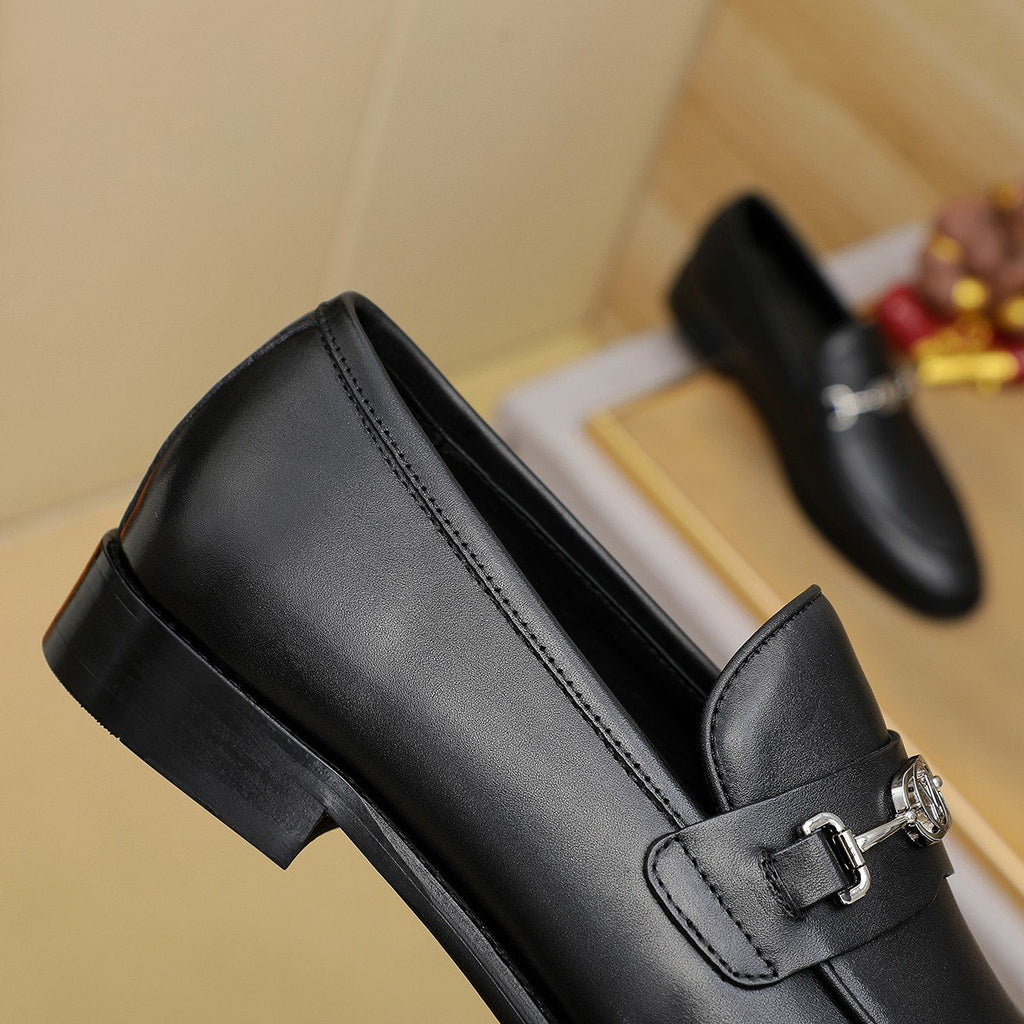 Louis Vuitton Black Horsebit-Style Loafers — side