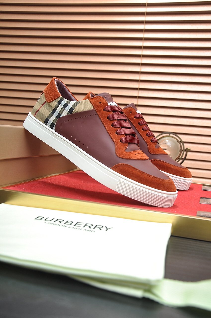 Burberry Check Heel Low-Top Sneakers — hero