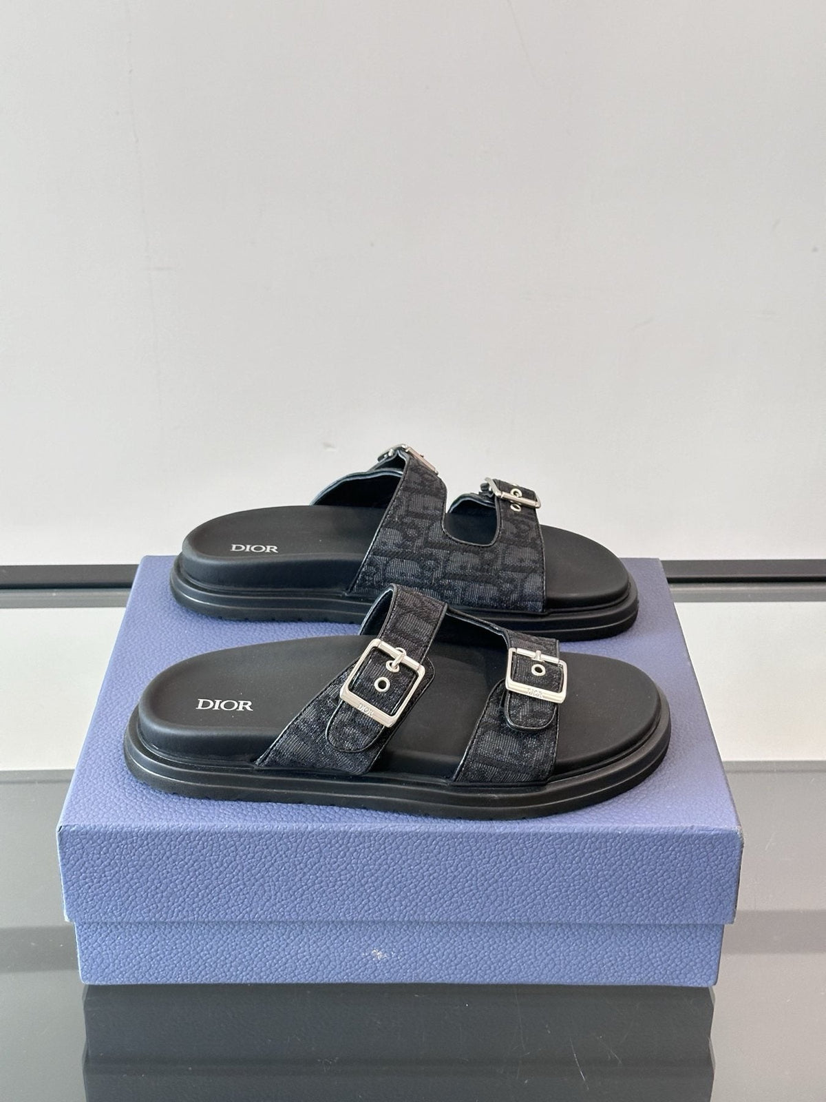 Dior Buckle Strap Slide Sandals — front