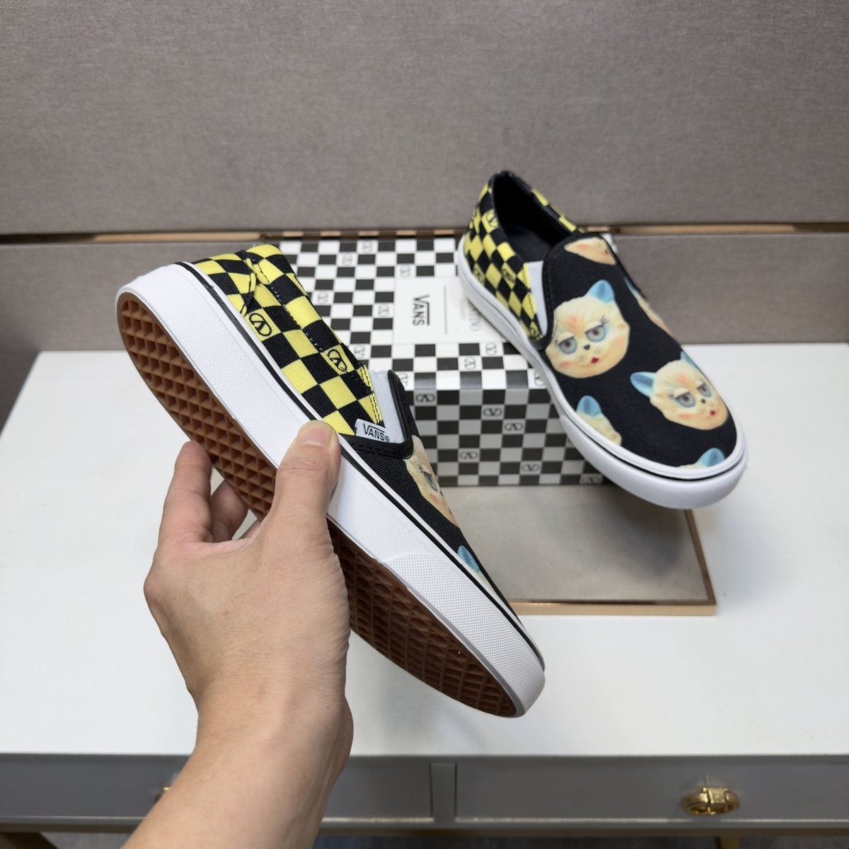 Vans Teddy Bear Print Slip-On Shoes — side