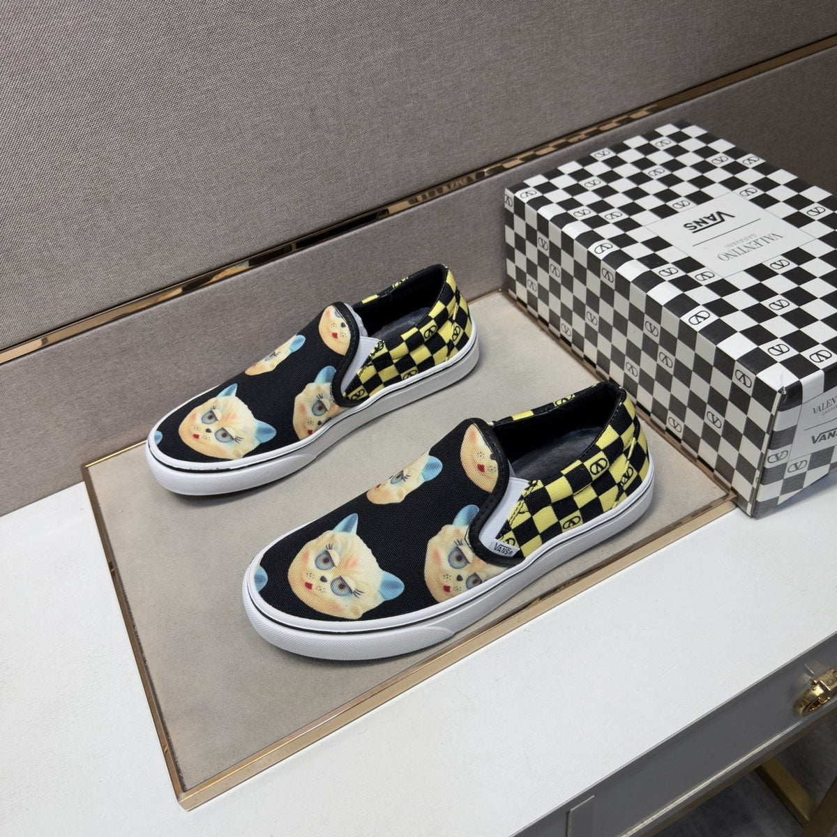 Vans Teddy Bear Print Slip-On Shoes — front