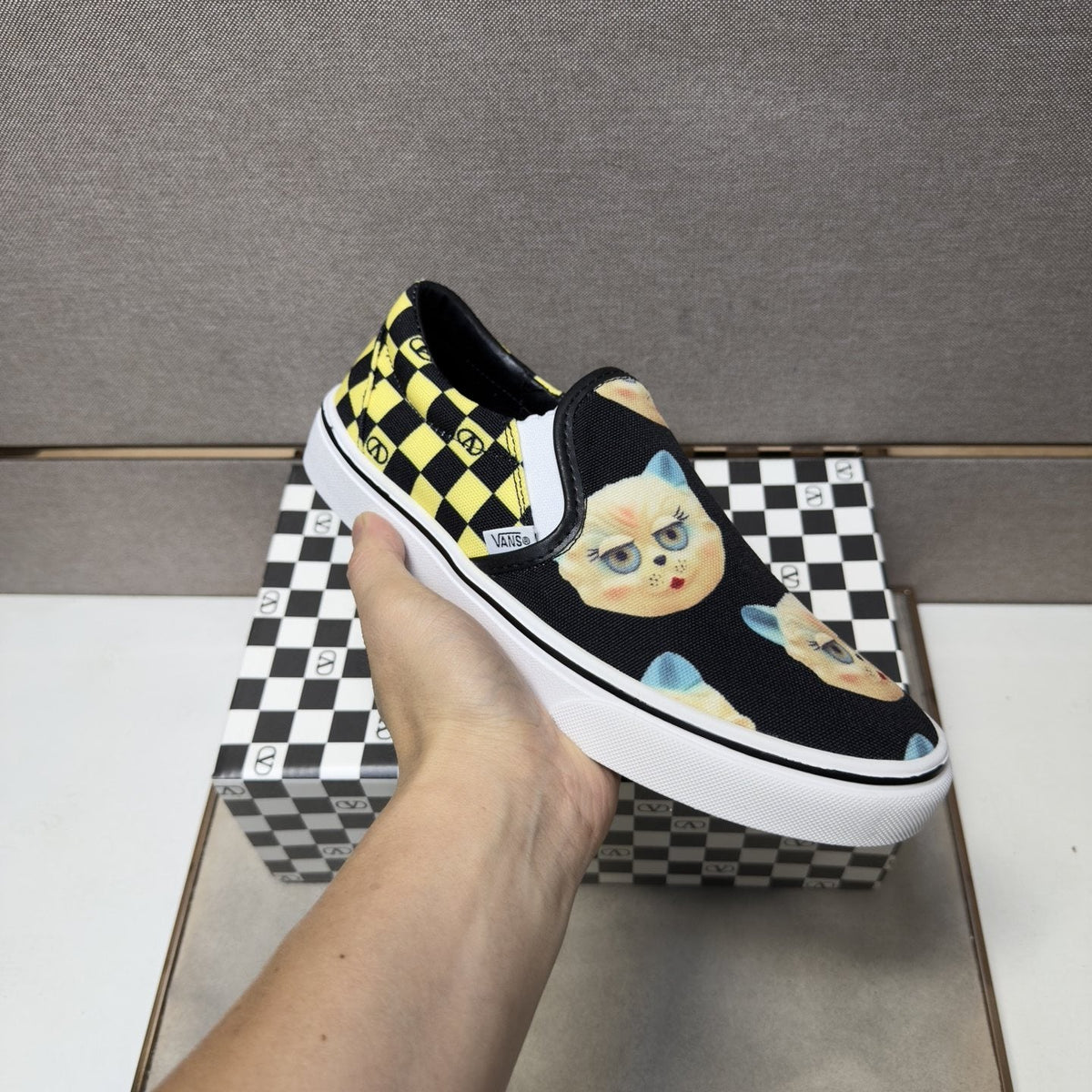 Vans Teddy Bear Print Slip-On Shoes — model