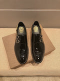 Versace Black Embroidered Dress Shoes — hero