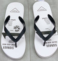 微商相册测试鞋子-Prada White & Black Graphic Flip-Flops — hero