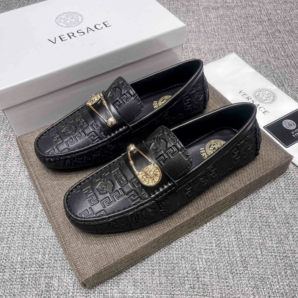 Versace Embossed Medallion Loafers — front