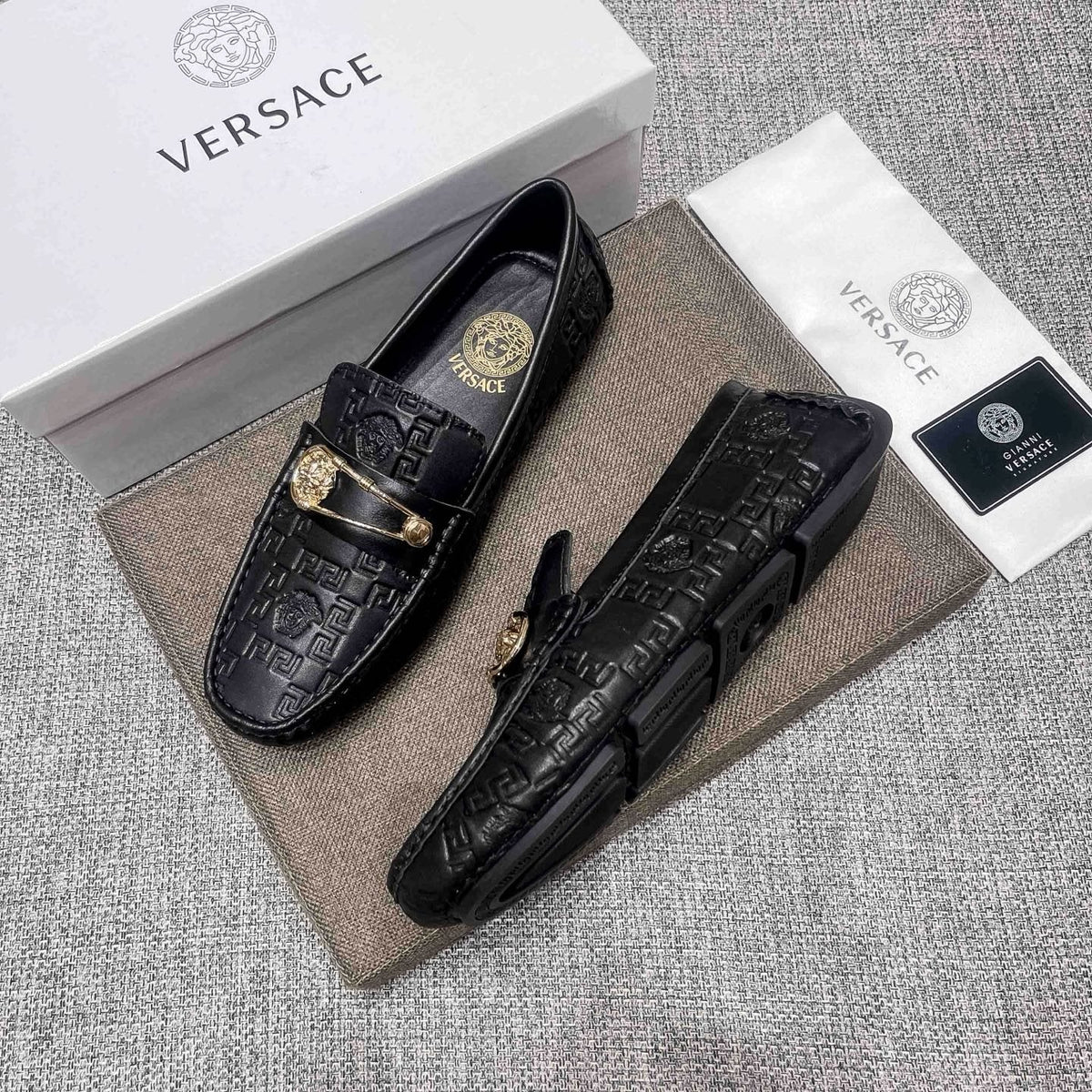 Versace Embossed Medallion Loafers — side