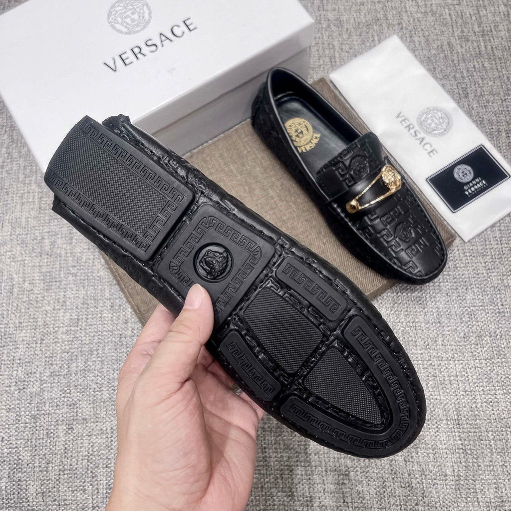 Versace Embossed Medallion Loafers — side