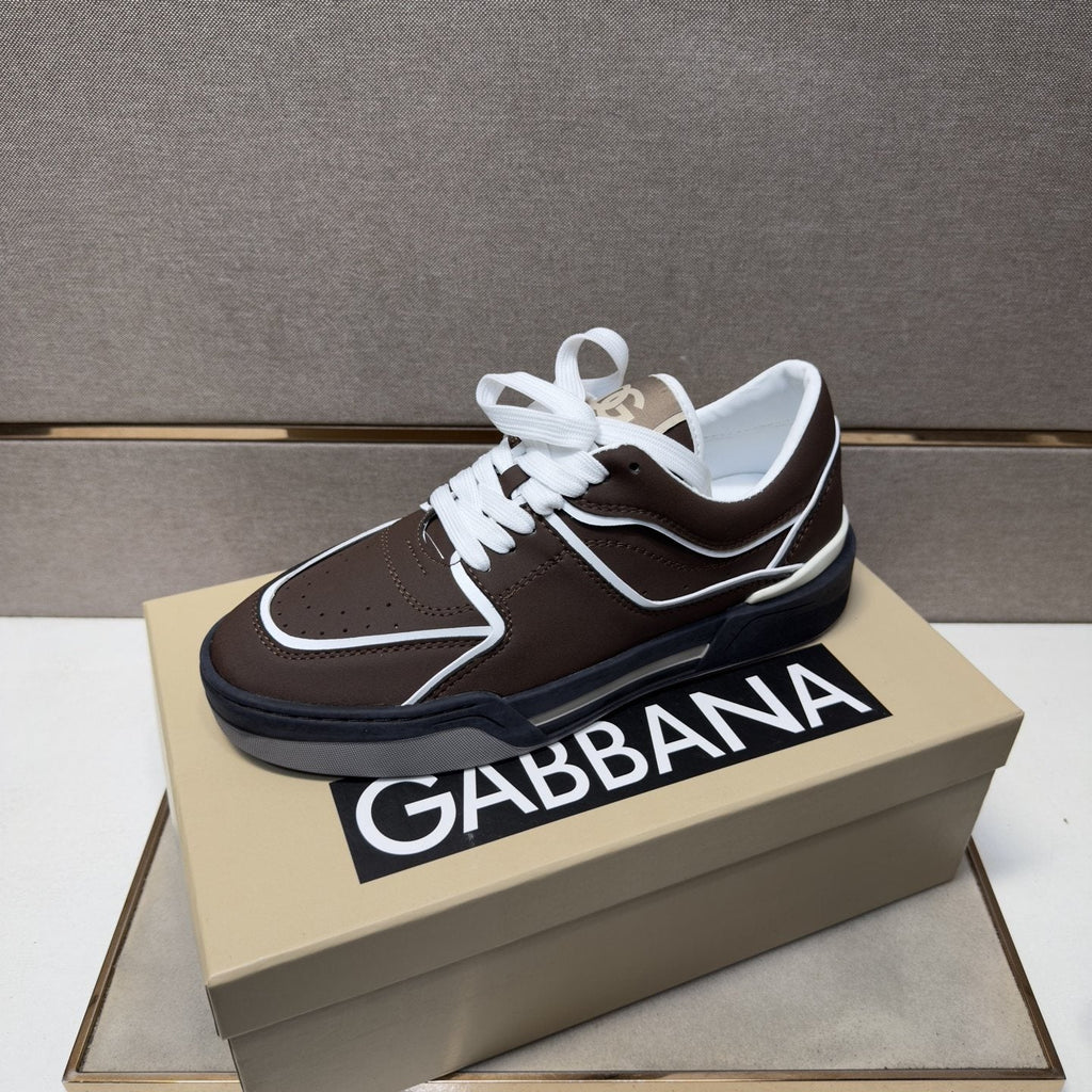 Dolce & Gabbana Dark Brown Trim Sneakers — front
