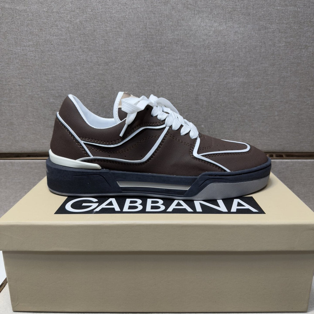 Dolce & Gabbana Dark Brown Trim Sneakers — side