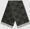 Charcoal Gray and Black Fringed Scarf — hero