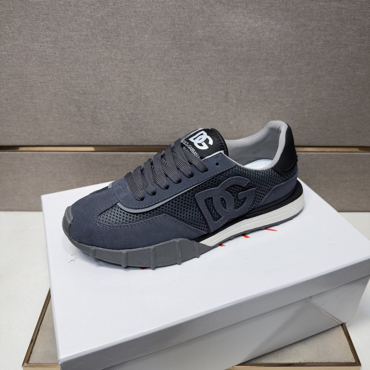 Dolce & Gabbana Navy Logo Sneakers — side