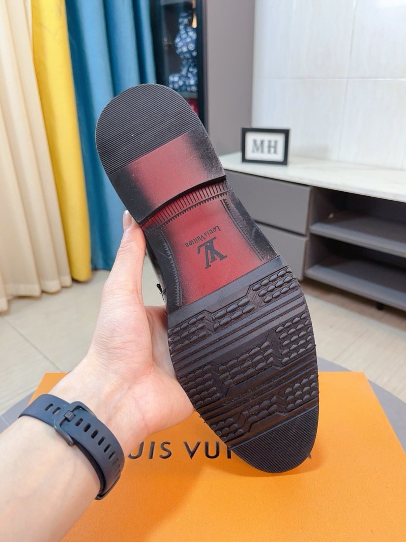 Louis Vuitton Black Buckle Loafers — back