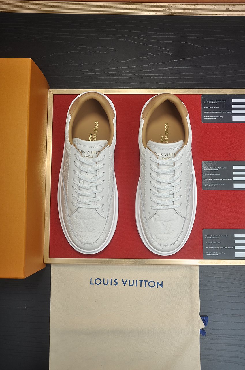 Louis Vuitton White Low-Top Sneakers — front