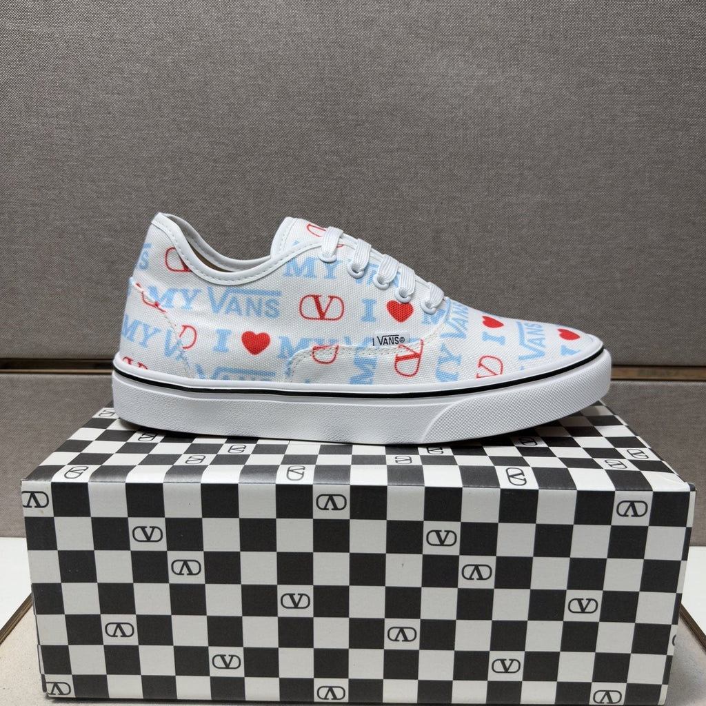 Vans White Graphic Low-Top Sneakers — hero