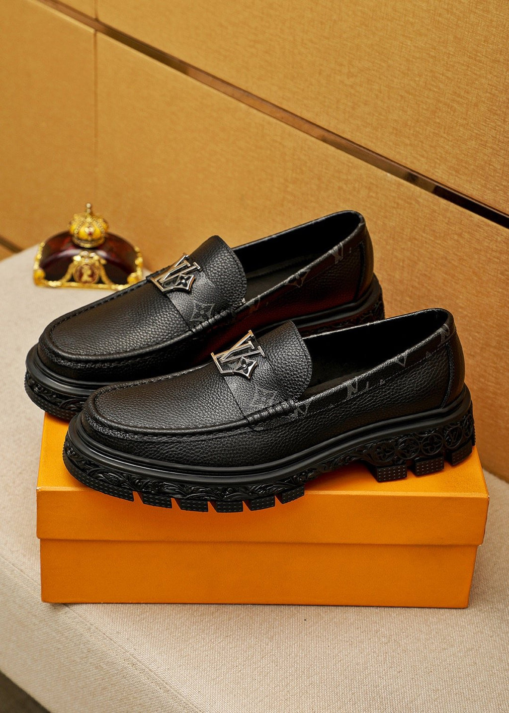 Louis Vuitton Black Hardware Loafers — front