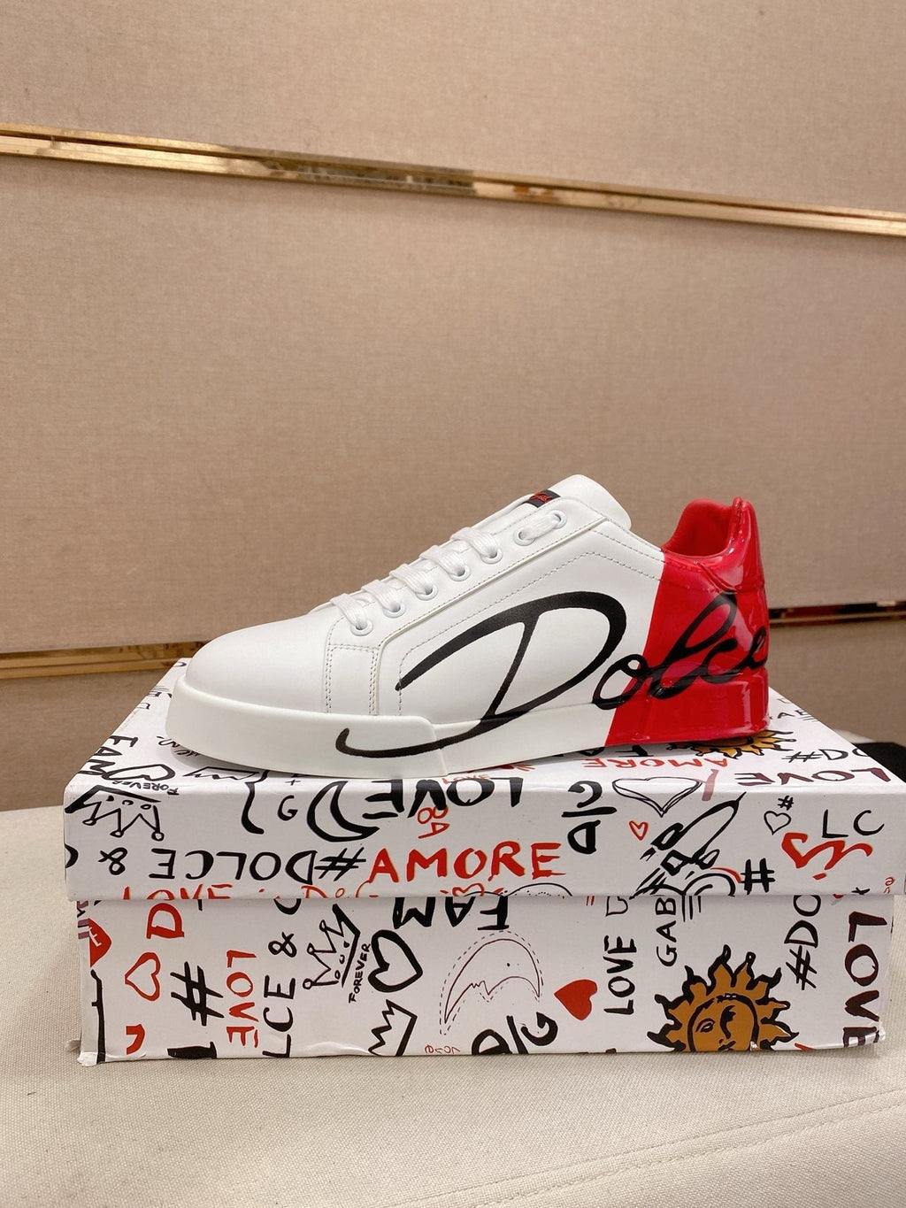 Dolce & Gabbana Graphic Heel Low-Top Sneakers — front