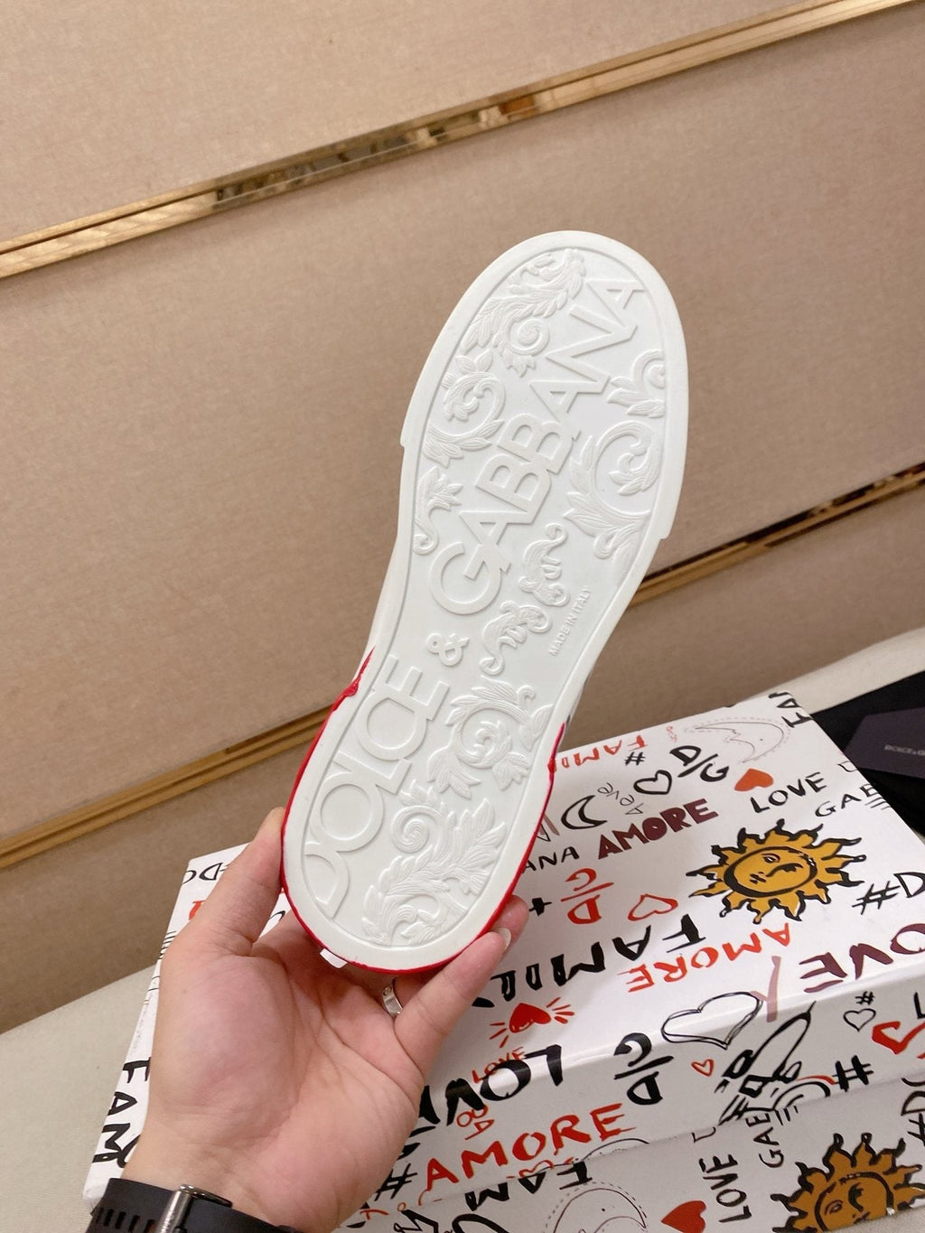 Dolce & Gabbana Graphic Heel Low-Top Sneakers — detail
