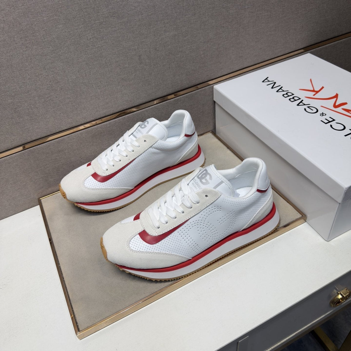 Dolce & Gabbana White Red Gum Sneakers — front