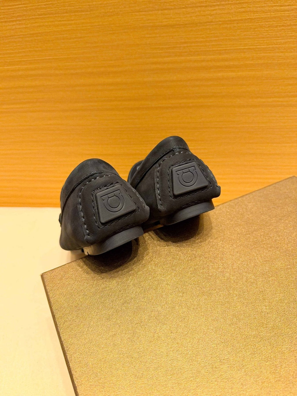 Ferragamo Black Bit Loafers — back