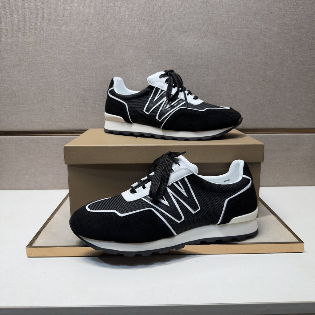 J.M. Weston Black and White Panel Sneakers — front