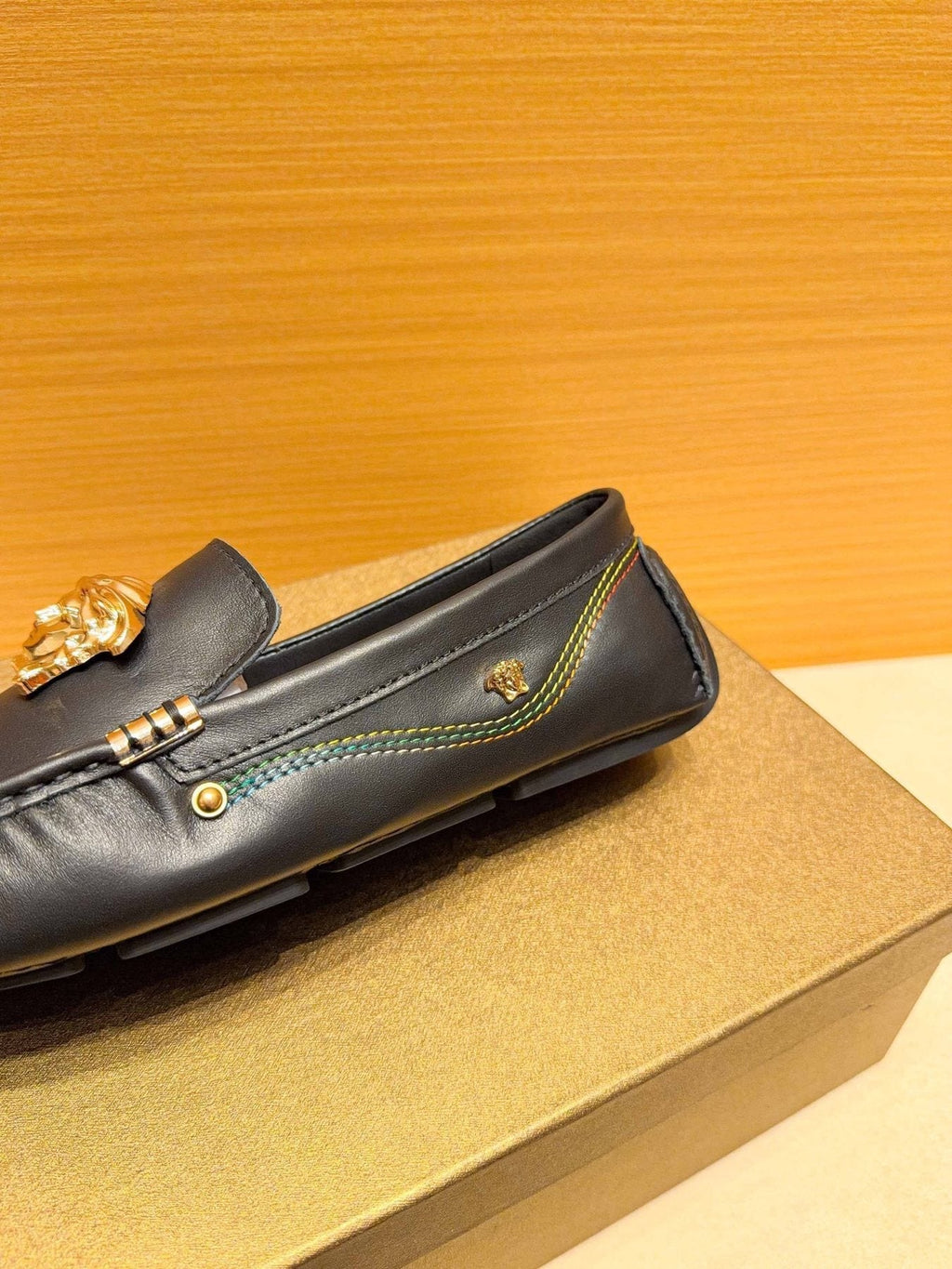 Versace Black Medusa Loafers — detail