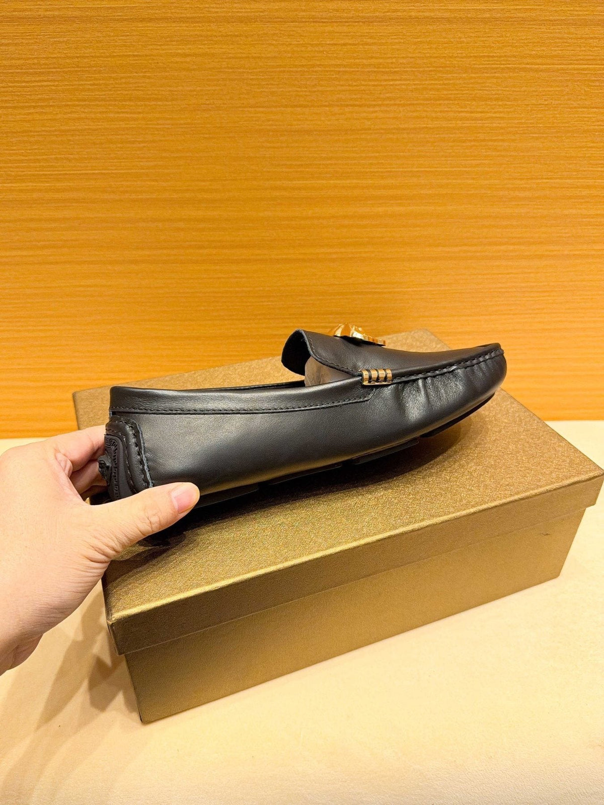 Versace Black Medusa Loafers — side