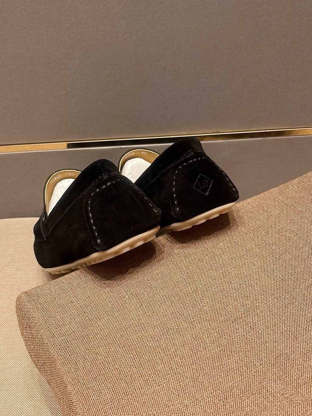 Loro Piana Black Metal-Bit Loafers — back