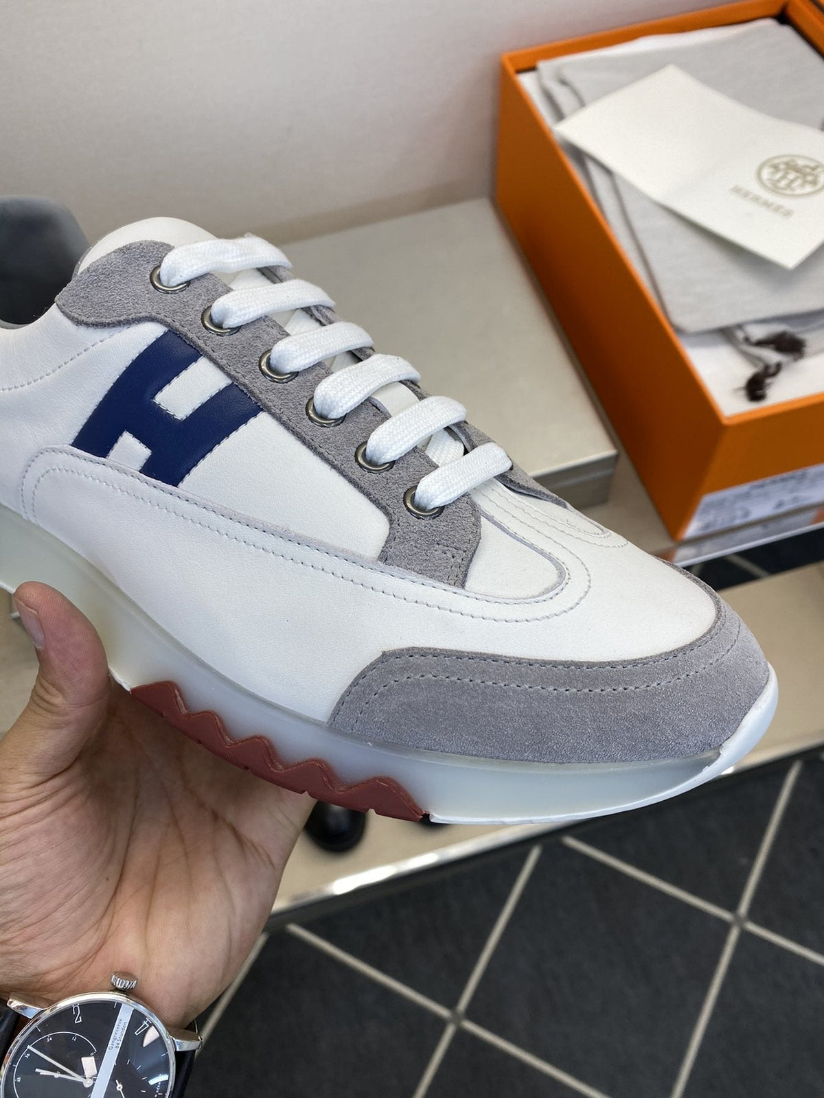 Men's Color-Block Low-Top Sneakers — front