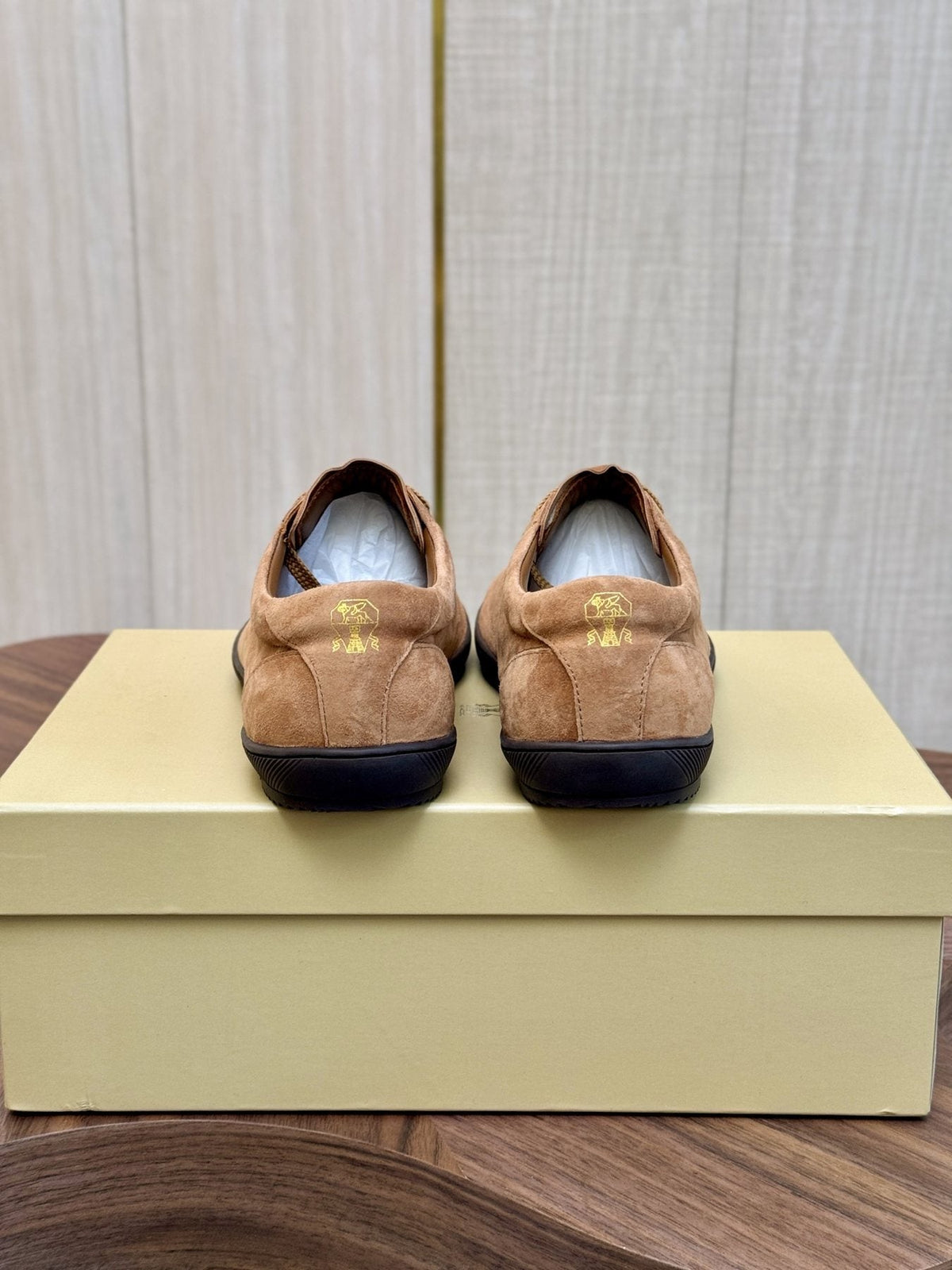 Brunello Cucinelli Tan Low-Top Sneakers — back