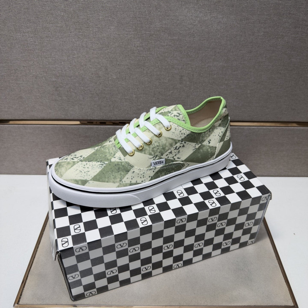 Vans Green Camouflage Low-Top Sneakers — side