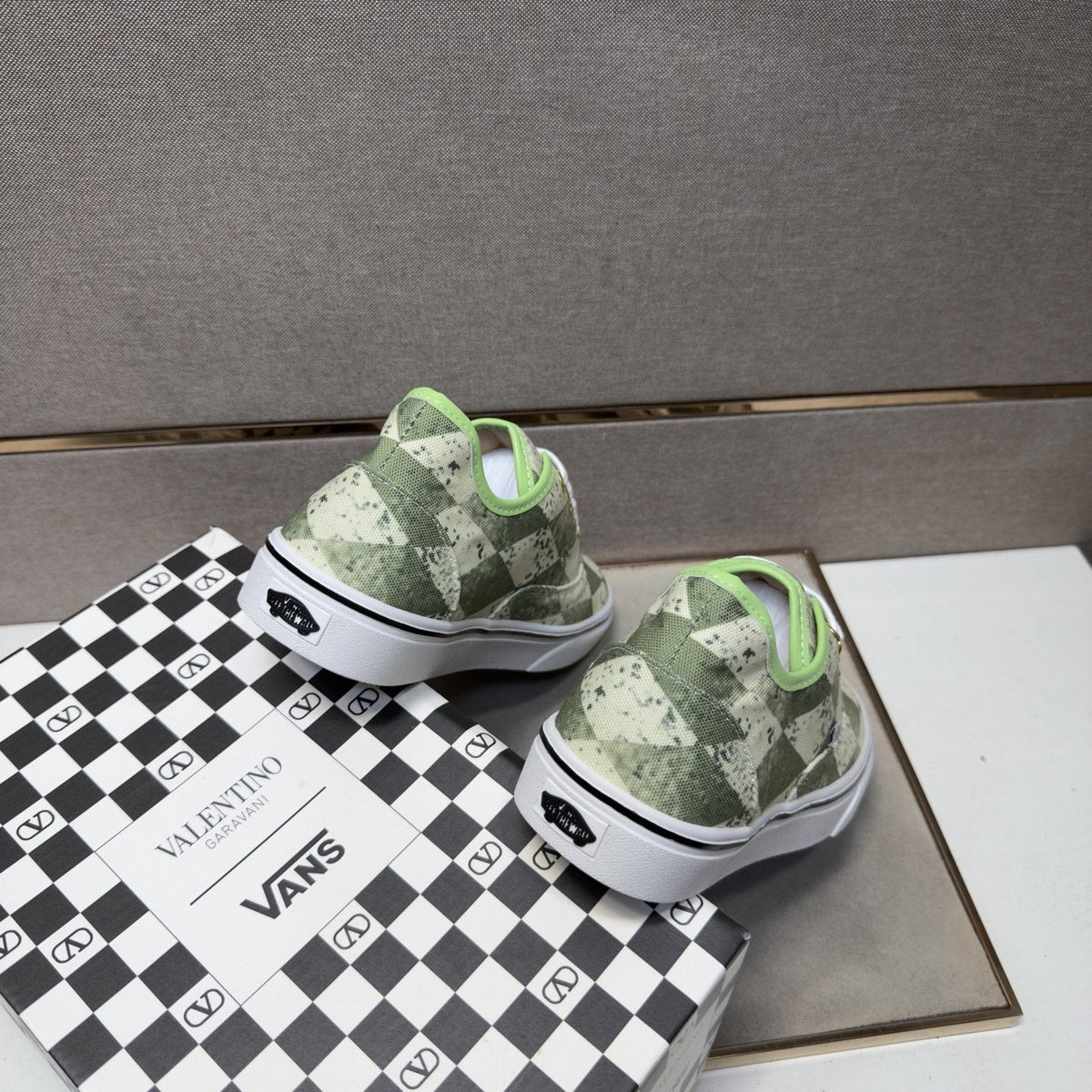 Vans Green Camouflage Low-Top Sneakers — back