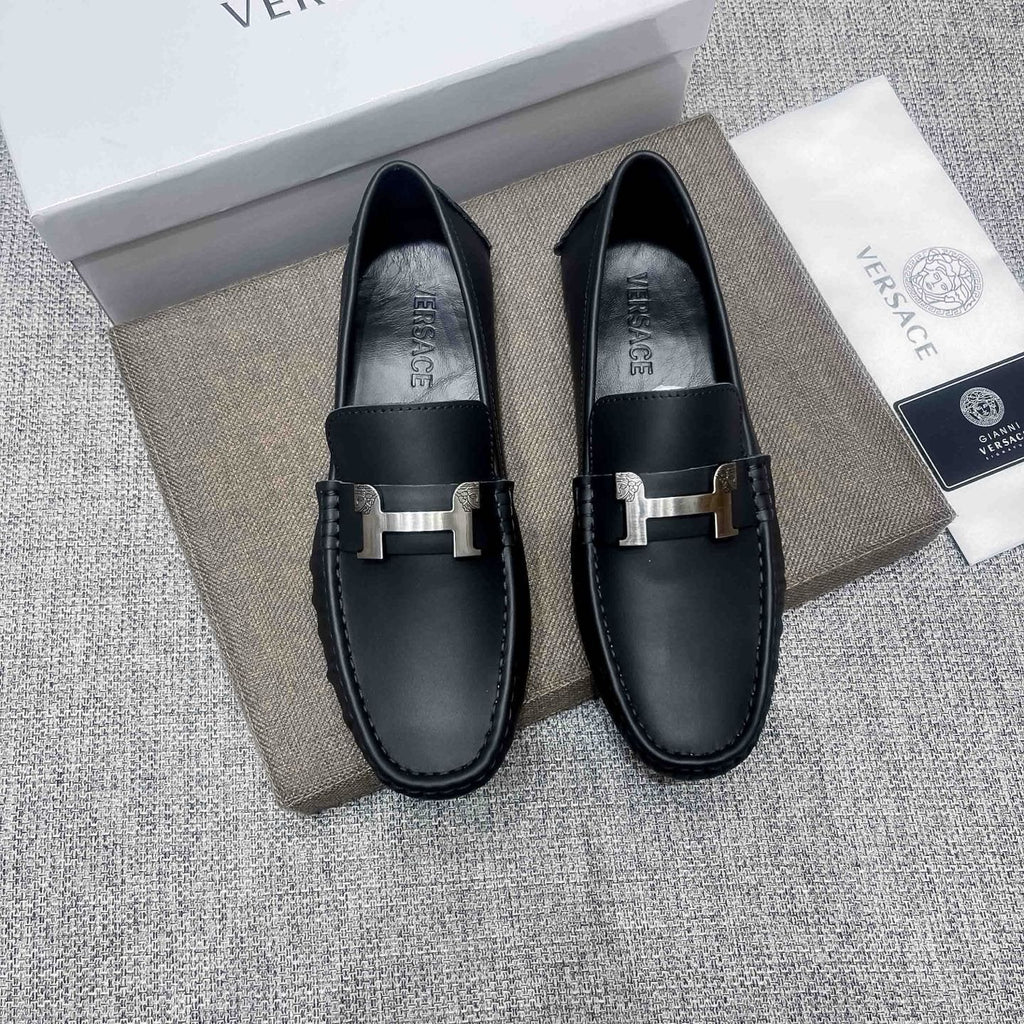 Versace Black Bar Loafers — hero