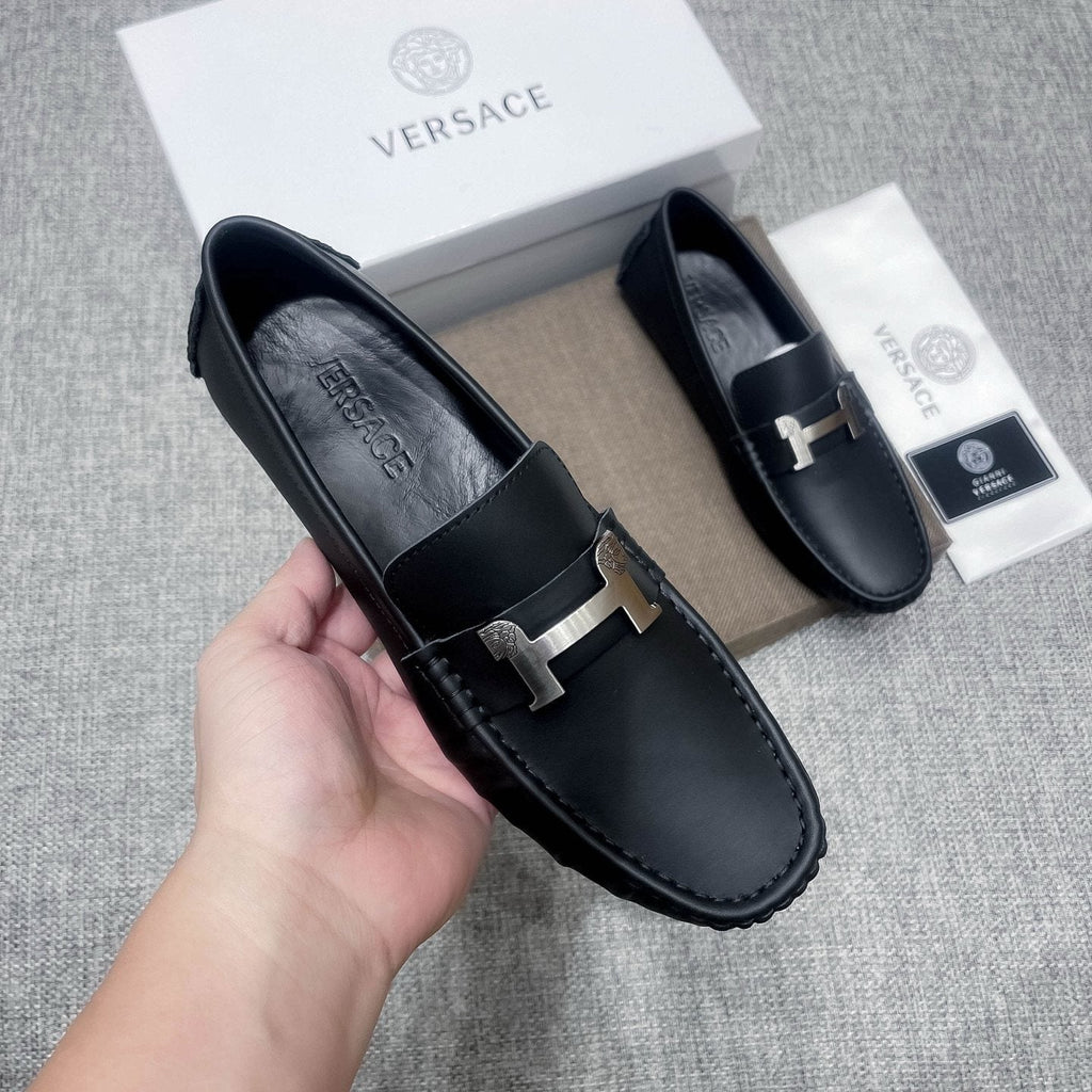 Versace Black Bar Loafers — model