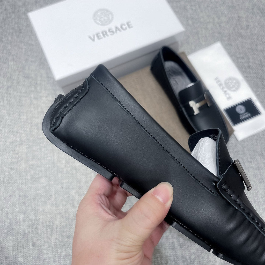 Versace Black Bar Loafers — detail