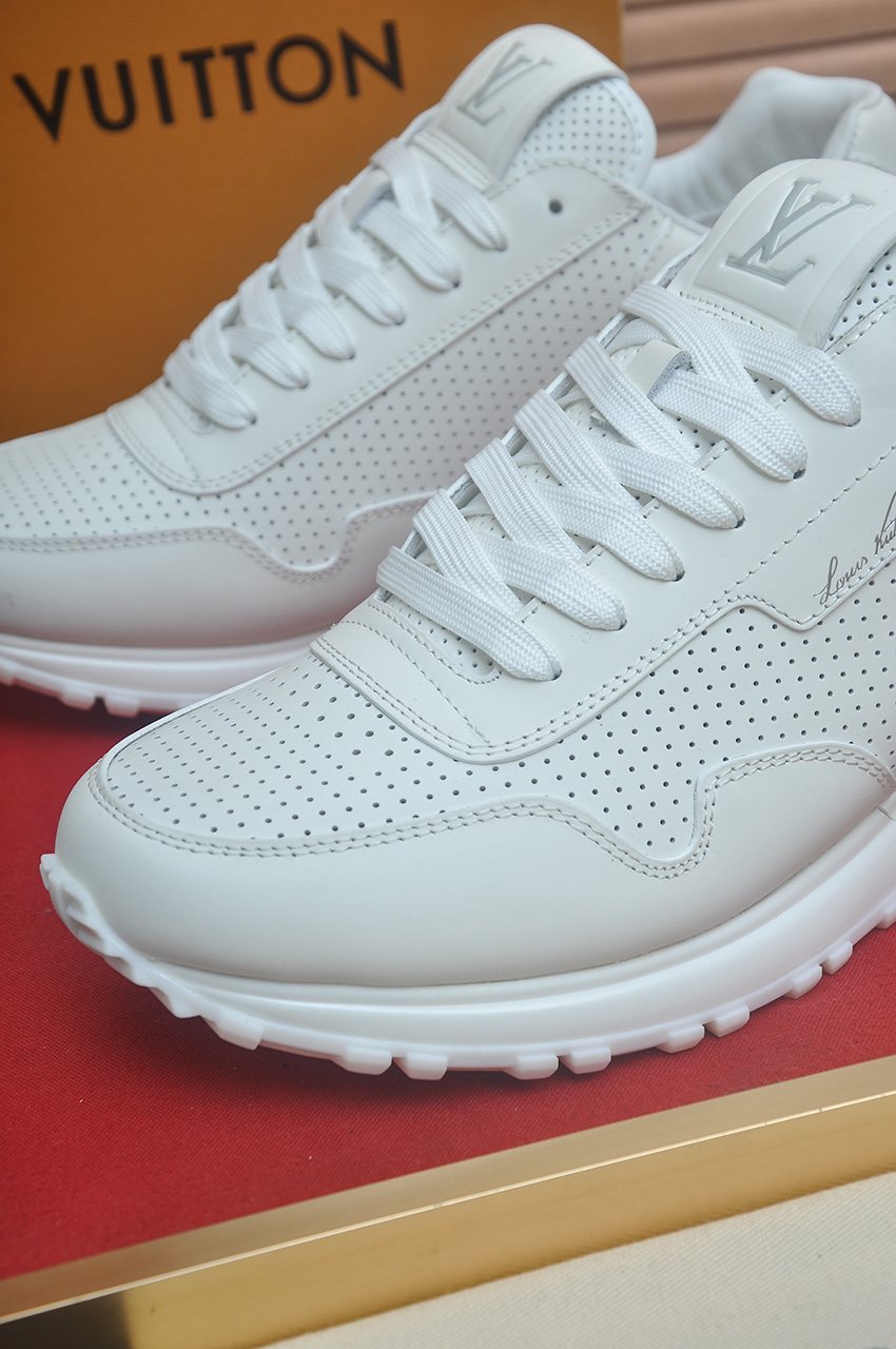 Louis Vuitton White Perforated Low-Top Sneakers — detail