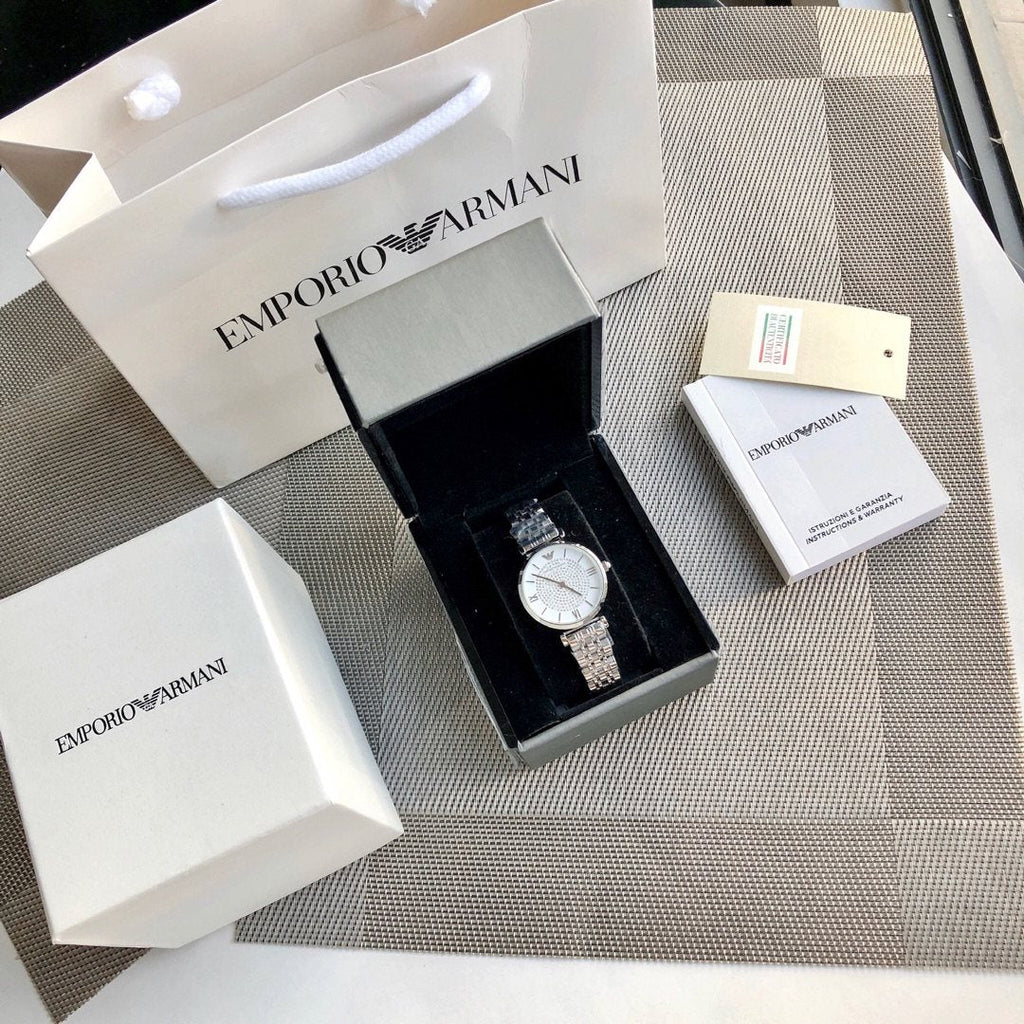EMPORIO ARMANI Crystal Dial Watch — front