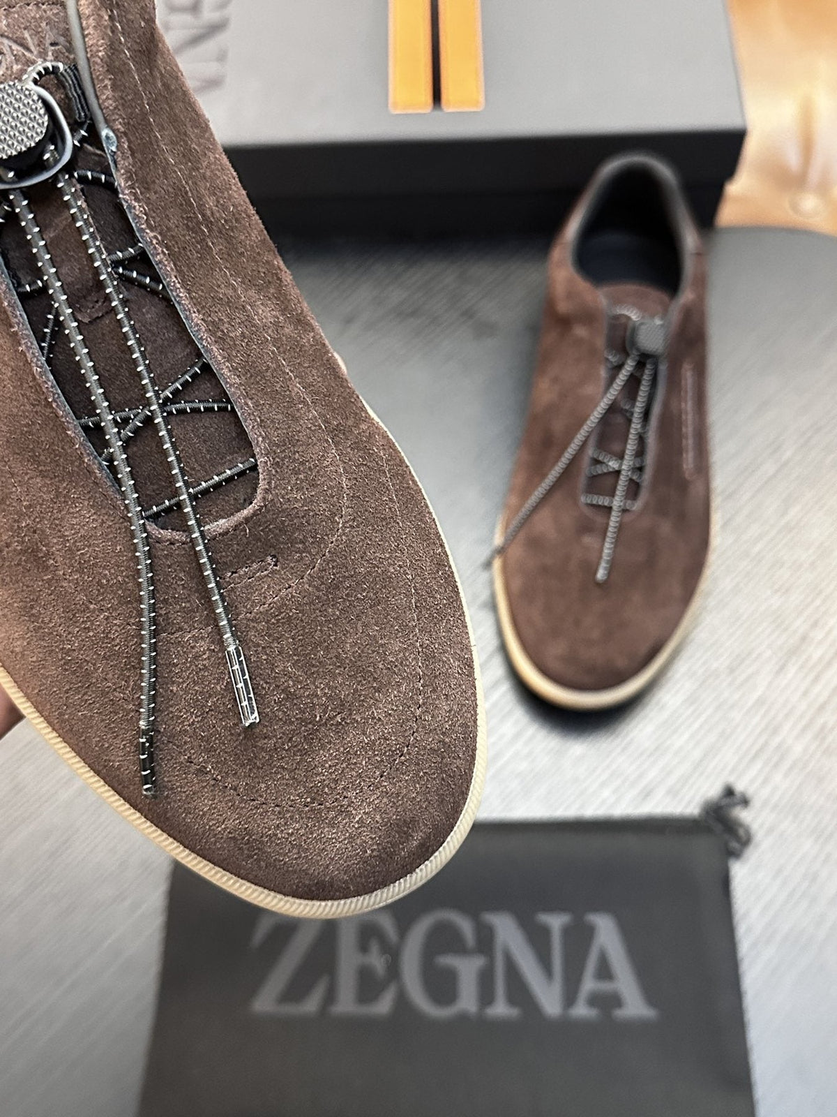 Zegna Triple Stitch Slip-On Sneakers — detail