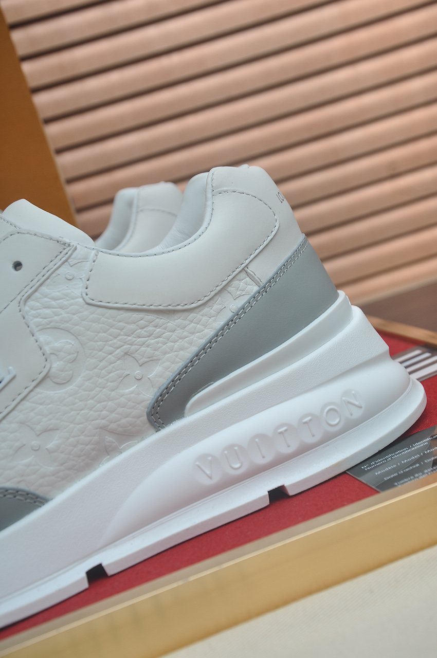 Louis Vuitton White and Light Gray Low-Top Sneakers — detail