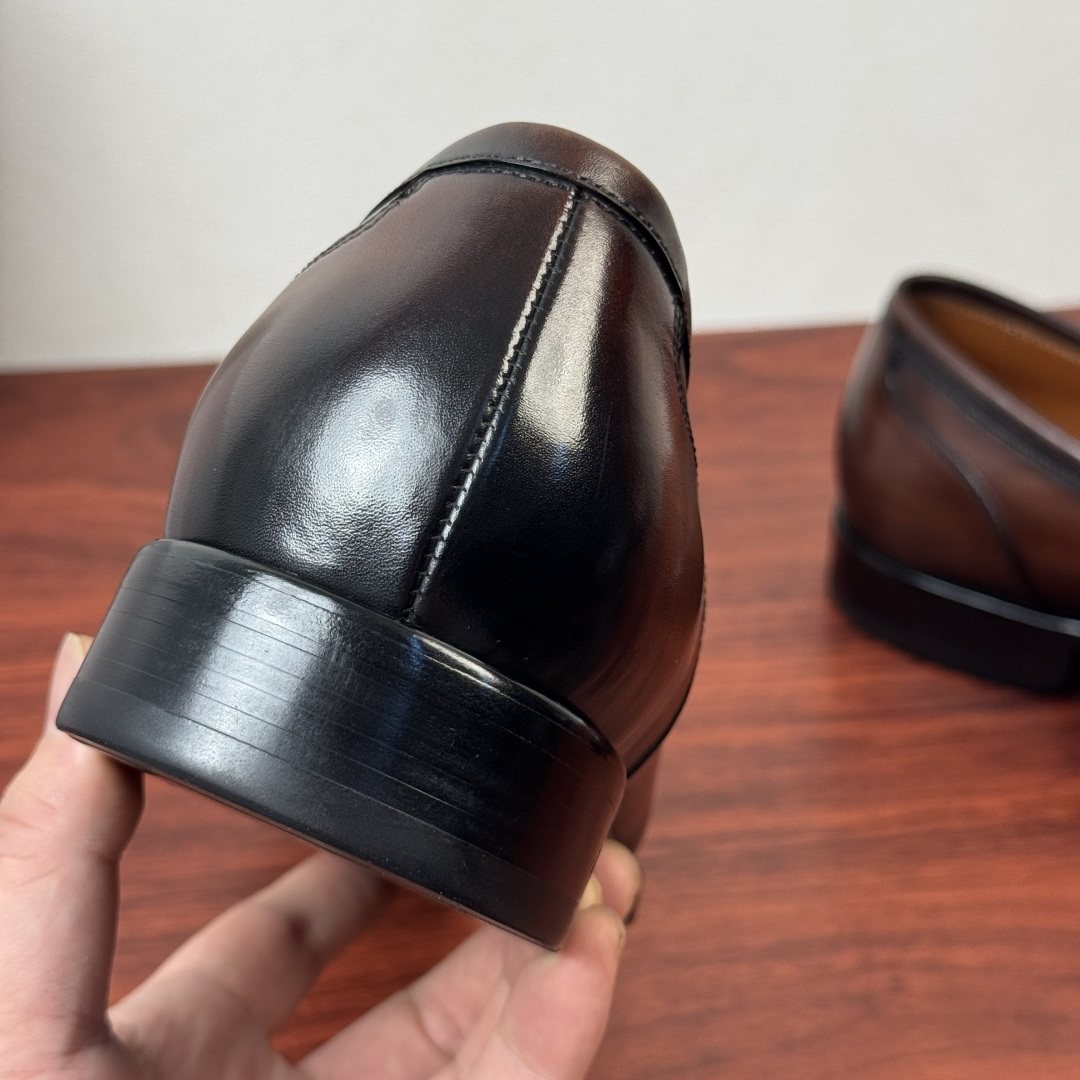 Berluti Burnished Penny Loafers — detail